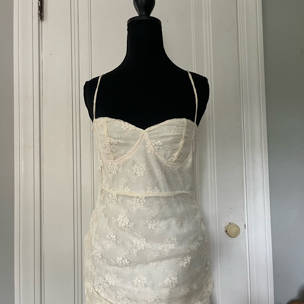 Princess Polly Cream Satin Dress